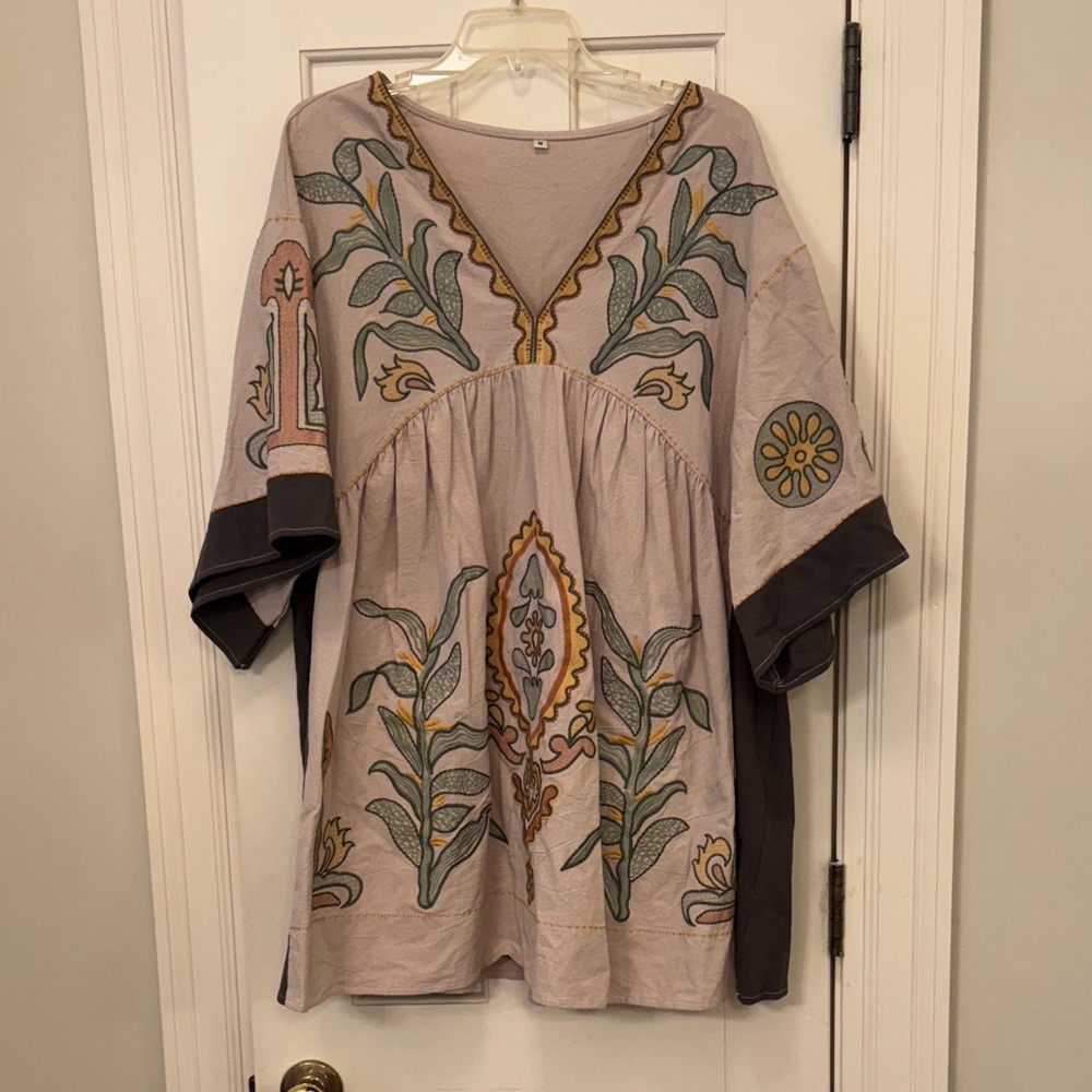 Floral Embroidered Women's Dress